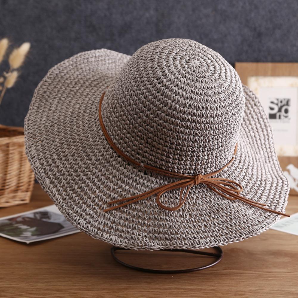 Travel Supply Wide Brim UV Protect Female Chapeau Summer Hat Beach Hat Sun Hat Raffia Straw Hat