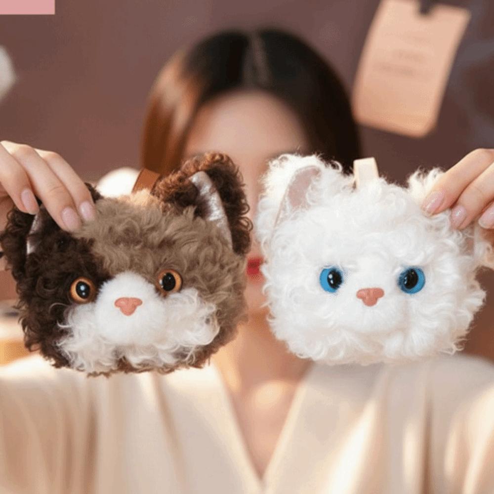 Soft Cat Key Chain Mini Plush Bag Pendant Fluffy Hanging Accessory Kitten Key Ring Birthday