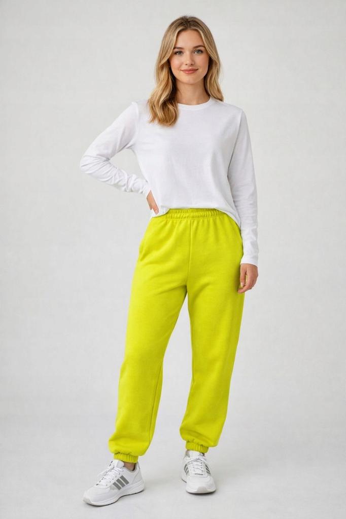 Women' Youth Sweatpants Insulated Fluff Fall Winter Lime