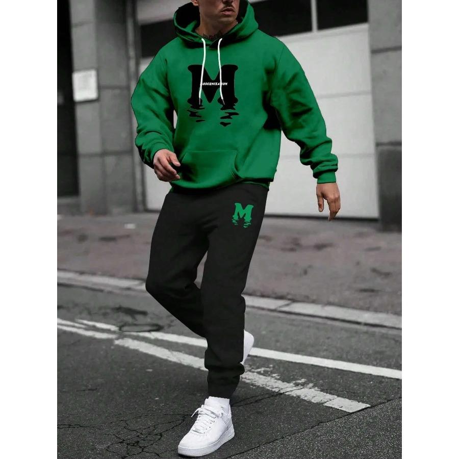 Осенне-зимний комплект из двух предметов для мужчин, женский спортивный костюм с капюшоном, качественный, удобный, повседневный, модный, повседневный