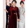 Pasite Velvet Embroidered Chinese Style Mother of the Bride/Groom Dress