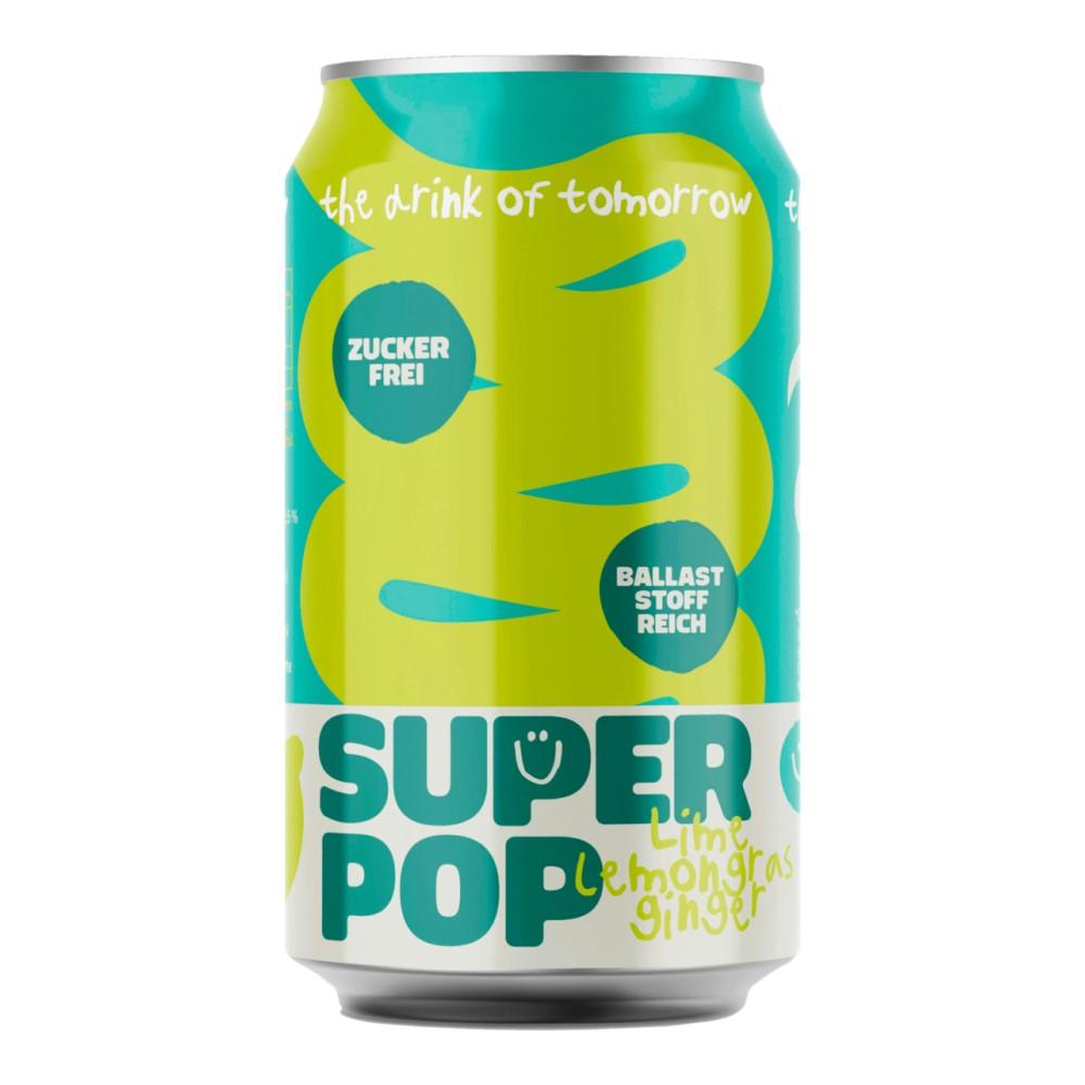 German Superpop Sugar-Free Lime, Lemongrass & Ginger 330Ml 1 Can
