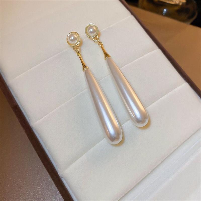 Fashion Retro Water Drop Pearl Dangle Earrings for Women Girl Gift Jewelry Wholesale