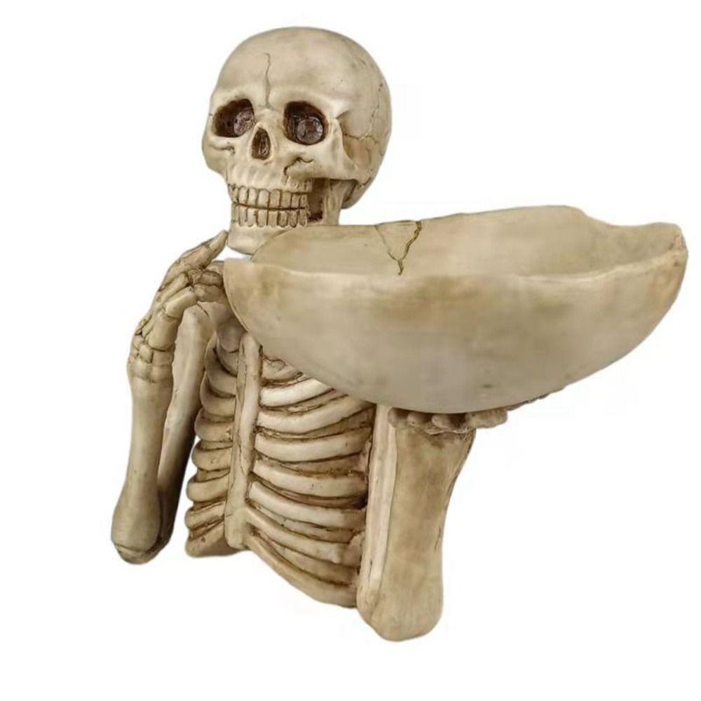Resin Skull Storage Tray Skull Head Skeleton Fruit Plate Home Decor   Dresser