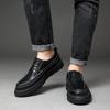 2024 Модная брендовая мужская обувь на толстой подошве, мужская повседневная обувь, увеличивающая рост, обувь из натуральной кожи, черная KA4637