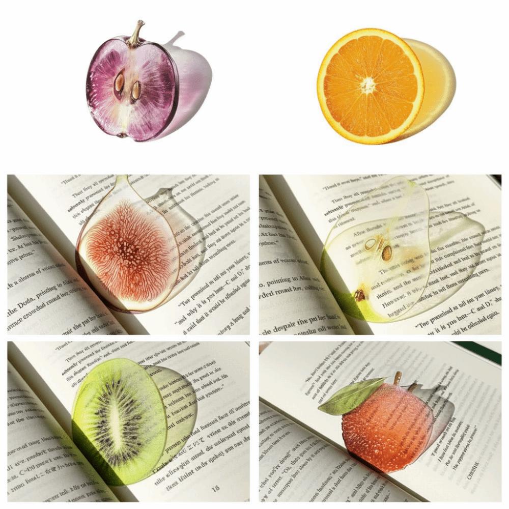 Delicate Apple Bookmark Transparent Simulation Bookmark Cute Grape Tomato Bookmarks  Student Gift