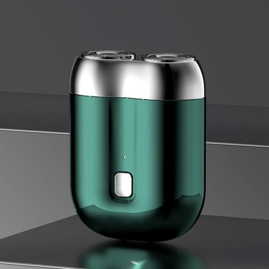 Мини-электробритва с двумя головками, перезаряжаемая через USB, водонепроницаемая, портативная, для путешествий, для влажного и сухого бритья, мужская бритва для бороды, инструмент для удаления волос