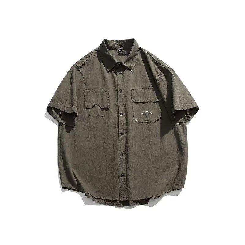 Летняя рубашка с коротким рукавом три четверти для студентов, свободный и нишевый дизайн, забавный новый мужской топ для ношения на открытом воздухе