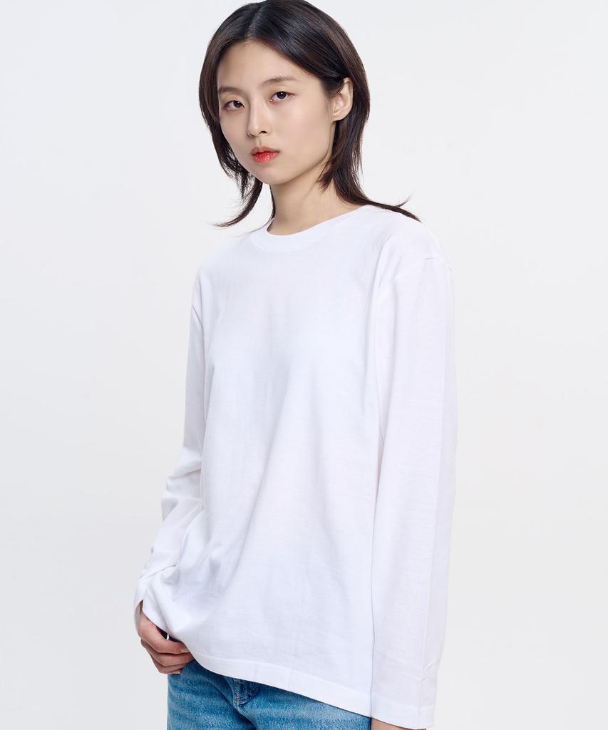 Юнайтидеуэзель Базовая однотонная футболка с длинным рукавом_Белый