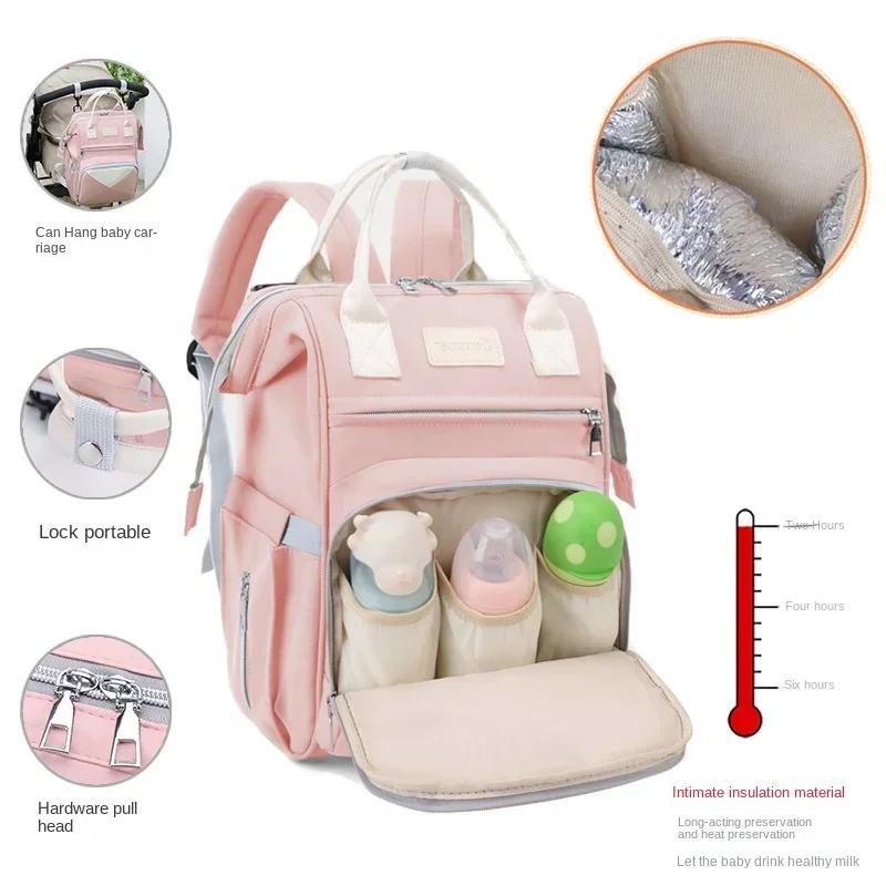 Mommy Baby Diaper Bag Baby Stroller Hanging Backpack Changing Mat Wet And Dry Carrying Large Capacity Nappy Fashion Mommy Bag