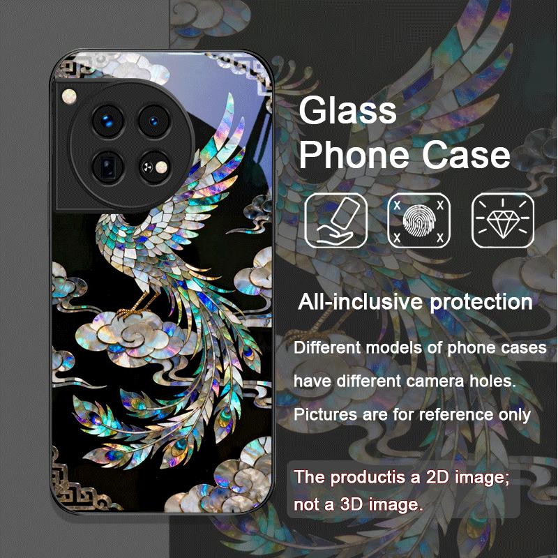 Стильный чехол из закаленного стекла с принтом под мрамор с рисунком тигра и дракона для OnePlus 13R 12 11 ACE2 3 Pro Nord 2T 4 CE3 Lite