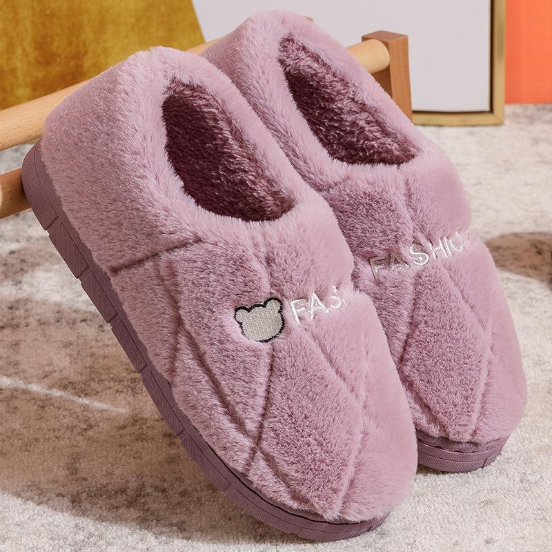 Fashion New Cotton Slippers Autumn and Winter Indoor Home Thick-soled Warm Home Non-slip Cotton   Shoes for Women  Pantuflas De Mujer