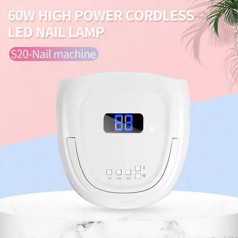 S20 Nail Machine 60W High Power Cordless LED Nail Lamp Digital Display Intelligent Induction 30S/60S/99S Timing