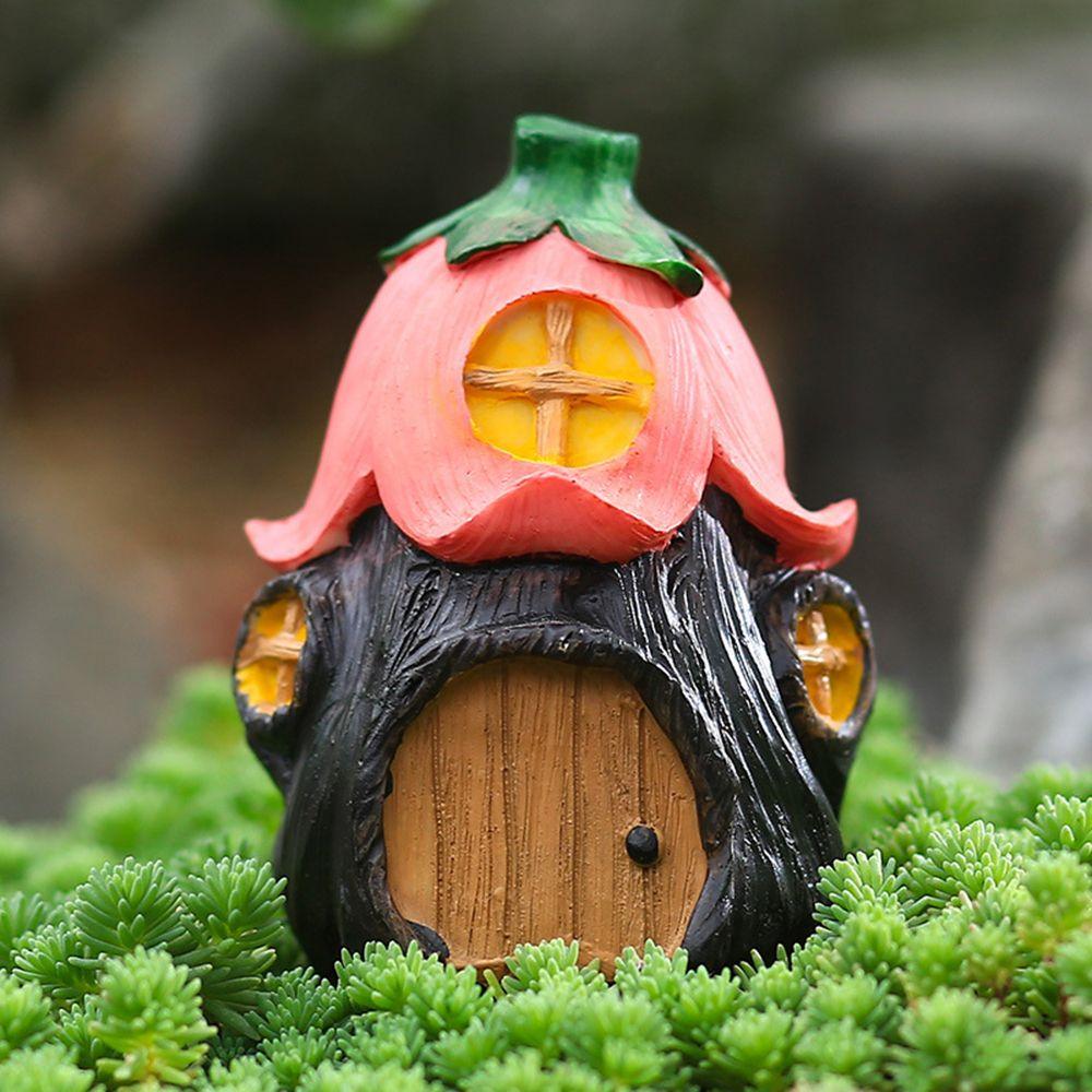 Mushroom Flower Pinecone House Resin Decoration Garden Mushroom Outdoor Mushroom Figurines