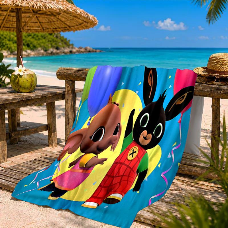 Rainbow Bing Friends Singing Beach Towel Microfiber Beach Towel, Lightweight and Quick-Dry, for Summer Travel, Swimming Pool Fan Birthday Gift