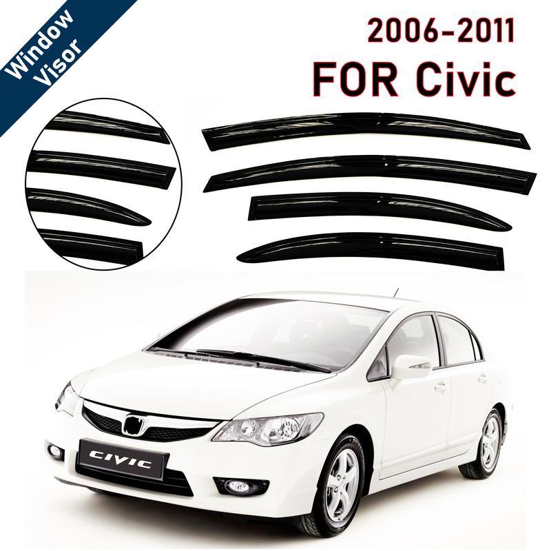 4 pcs of the latest model car window sunshade for Civic 2006-2011, window visor rain guards window visors window rain guards