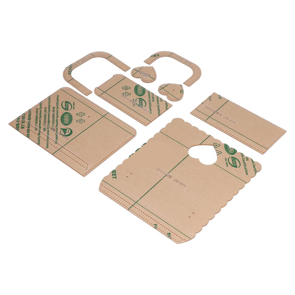 8Pcs Acrylic Templates Reusable Heart Shaped Pattern Clear DIY Leather Models Boards for Shoulder