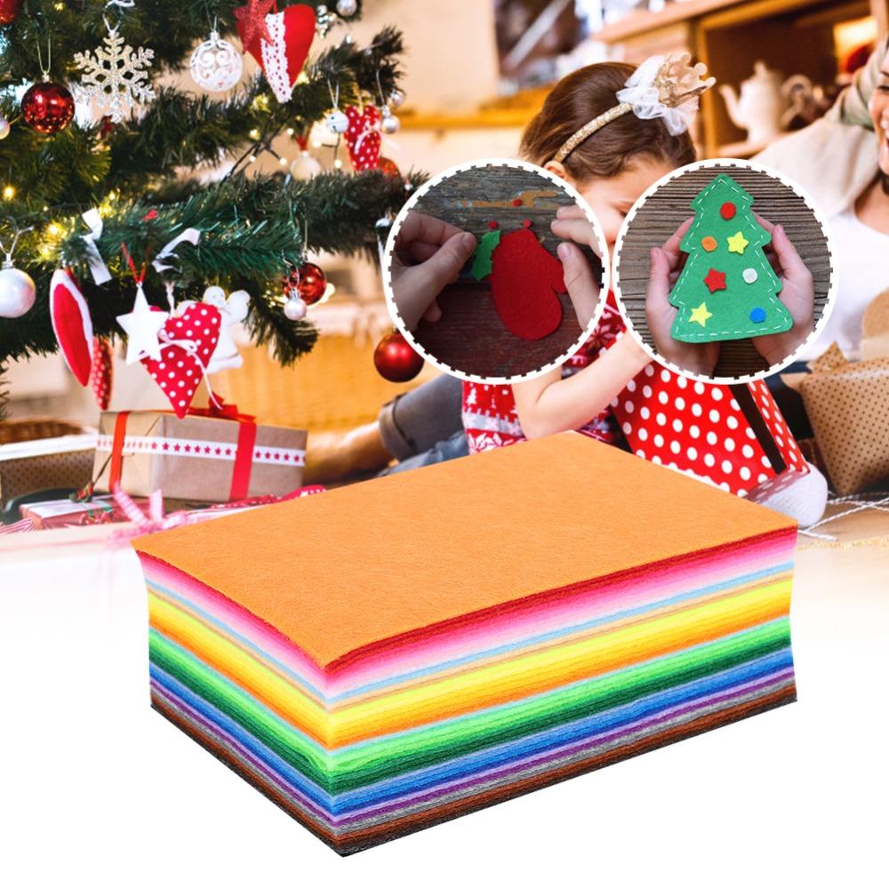 80pcs Assorted Colors DIY Craft Material Square Shape Nonwoven Felt Fabric Felt Sheets Home Sewing