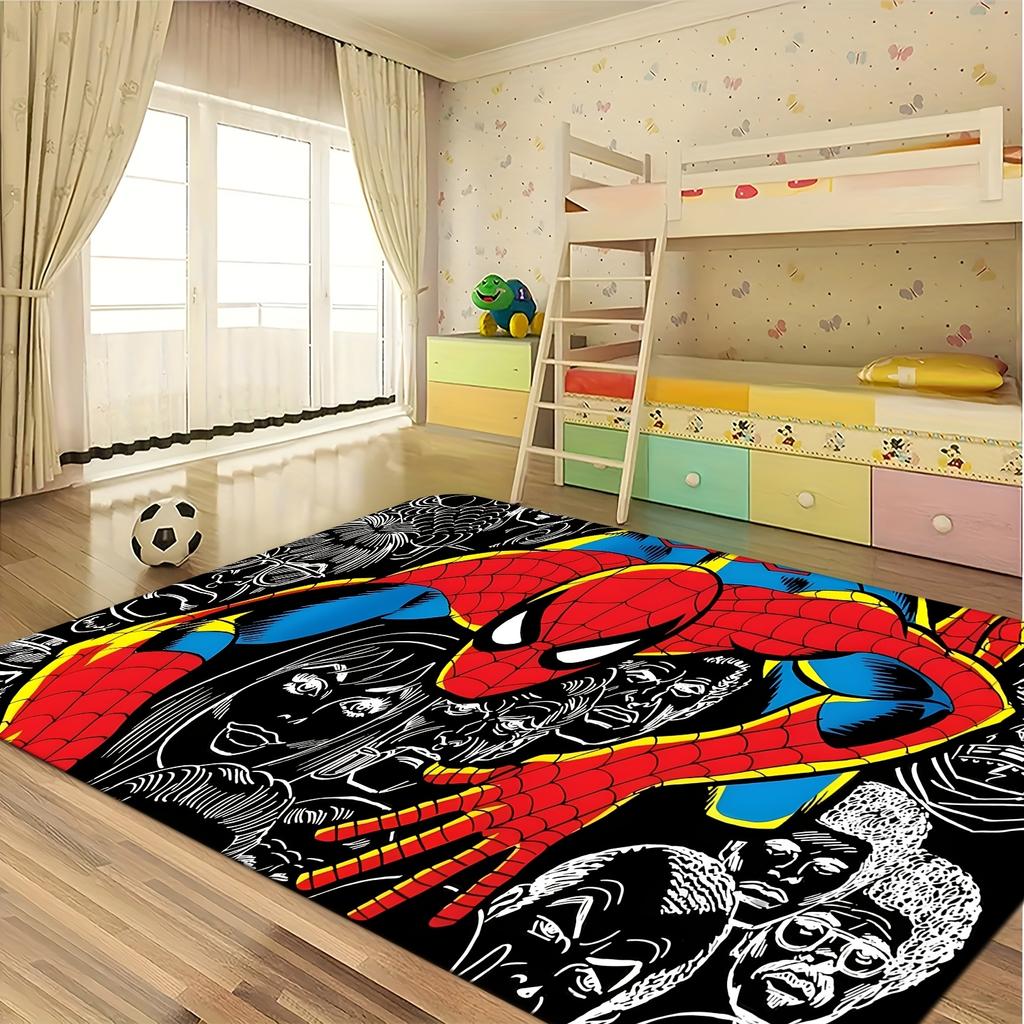1pc Marvel Themed Printed Doormat, Flannel Machine-Washable Rectangular Rug, Decorative Door Mat, Kitchen Mat, Outdoor Mat, W