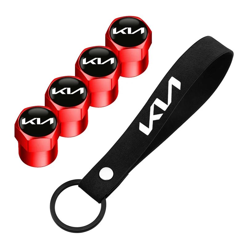 Car Key ring Suede Rope keychain Metal Wheel Tire Valve Caps For KIA Rio Ceed Sportage Cerato Soul Sorento Car Stickers WR8