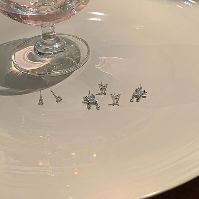 3Pair Personality Butterfly Stud Earrings For Women Girls Advanced Sense Trendy Earrings Jewelry Accessories Gifts