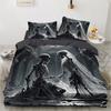 Комплект постельного белья с 3D-принтом в виде черепа, 3 шт., односпальное, двуспальное, пододеяльник, наволочка для дома