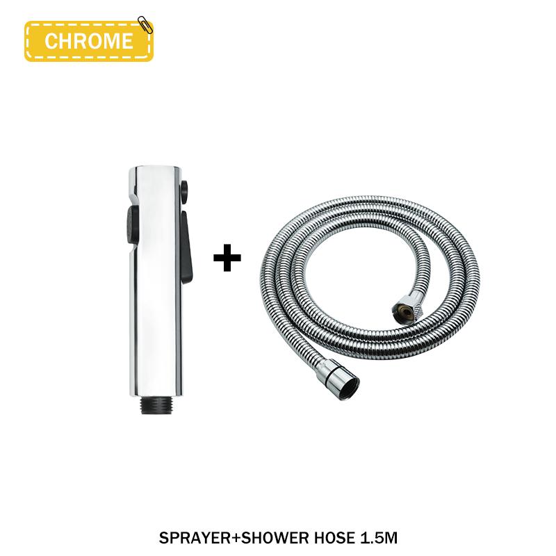 Белый ручной распылитель для туалета Mate Bidet, набор для ванной комнаты, настенный латунный угловой клапан, распылитель для туалета высокого давления из ABS