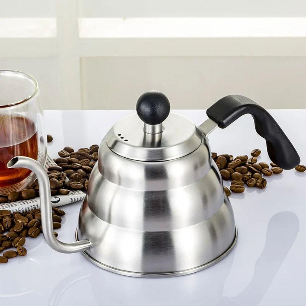Чайник для пуровера с длинным узким носиком, нержавеющая сталь 304, объем 1,2 л, кофейный чайник, точный термометр, кухонные аксессуары