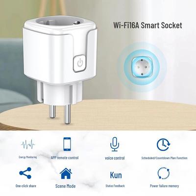 Европейская умная розетка Alexa WiFi с таймером 20А, розетка с дистанционным управлением для умных домов