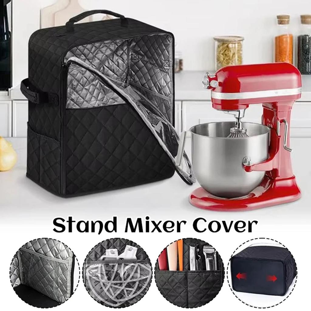Stand Mixer Dust Cover Featuring Slider Mat And Organizer Pockets Suitable for 4.5QT/5QT/6QT/7QT/8QT Various Models