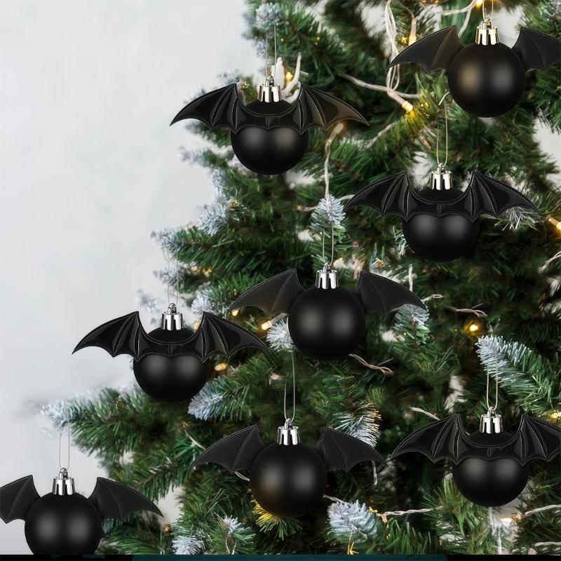 Матовый ornament-дерево с летучими мышами для Хэллоуинских композиций, Подвесное украшение-летучая мышь с крыльями для венка, styling дерева