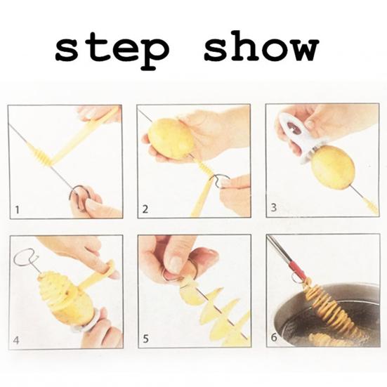 Практичный многоцелевой ежедневный измельчитель, устойчивый к коррозии гаджет для приготовления пищи, спиральный резак для картофеля, ручной слайсер для кухонного спирального резца для картофеля