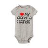 Baby Romper I Love My Grandma and Grandpa Print Bodysuit Infant Romper Short Sleeve