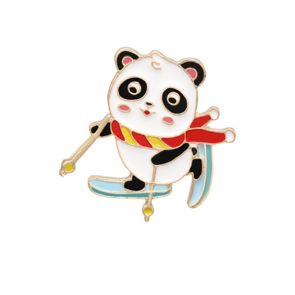 Enamel Giant Panda Zinc Zinc Alloy Brooch Oil Dripping  Cute   Kids