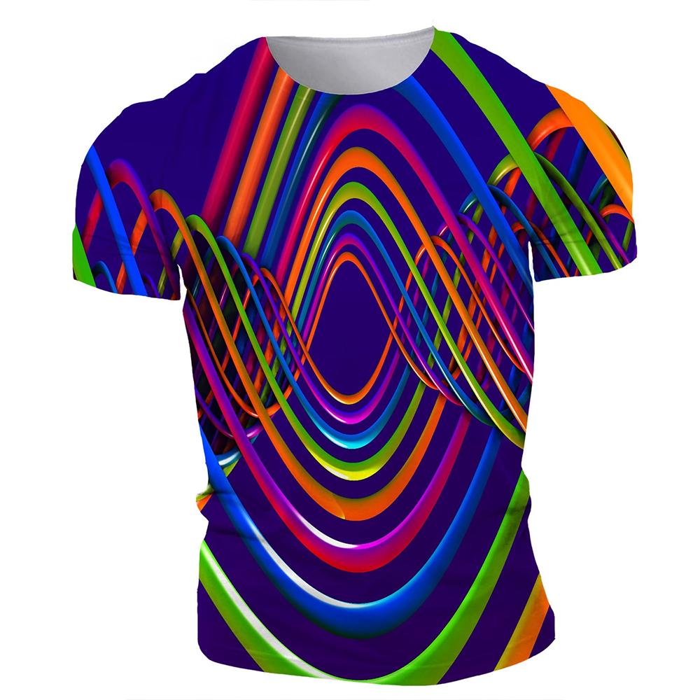 Fun Dizziness Hypnosis 3D Printing T-shirt Summer Fashion Creation Round Neck Clothing Men's Hip-hop Personality Short Sleeved Tops