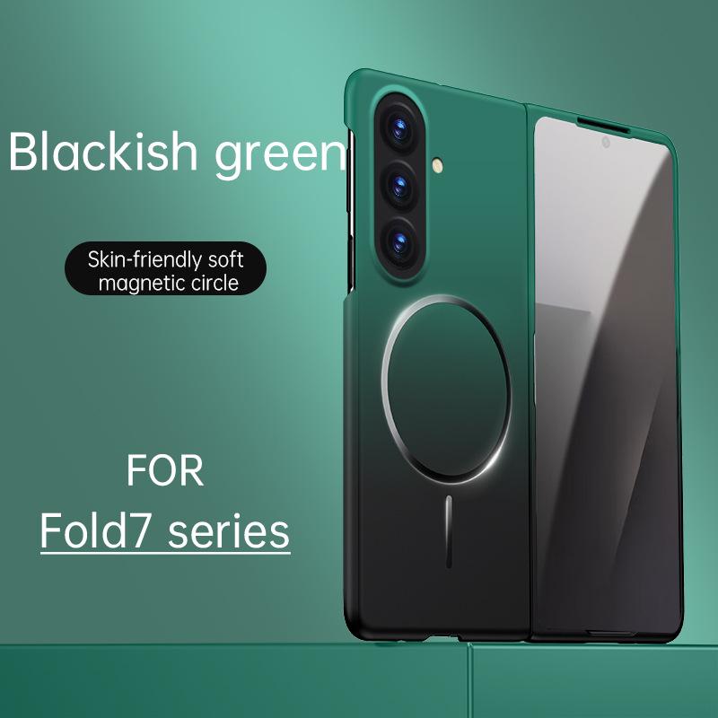 Матовый магнитный чехол Samsung Z Fold7 с держателем-кольцом – Защитная накладка с ощущением кожи