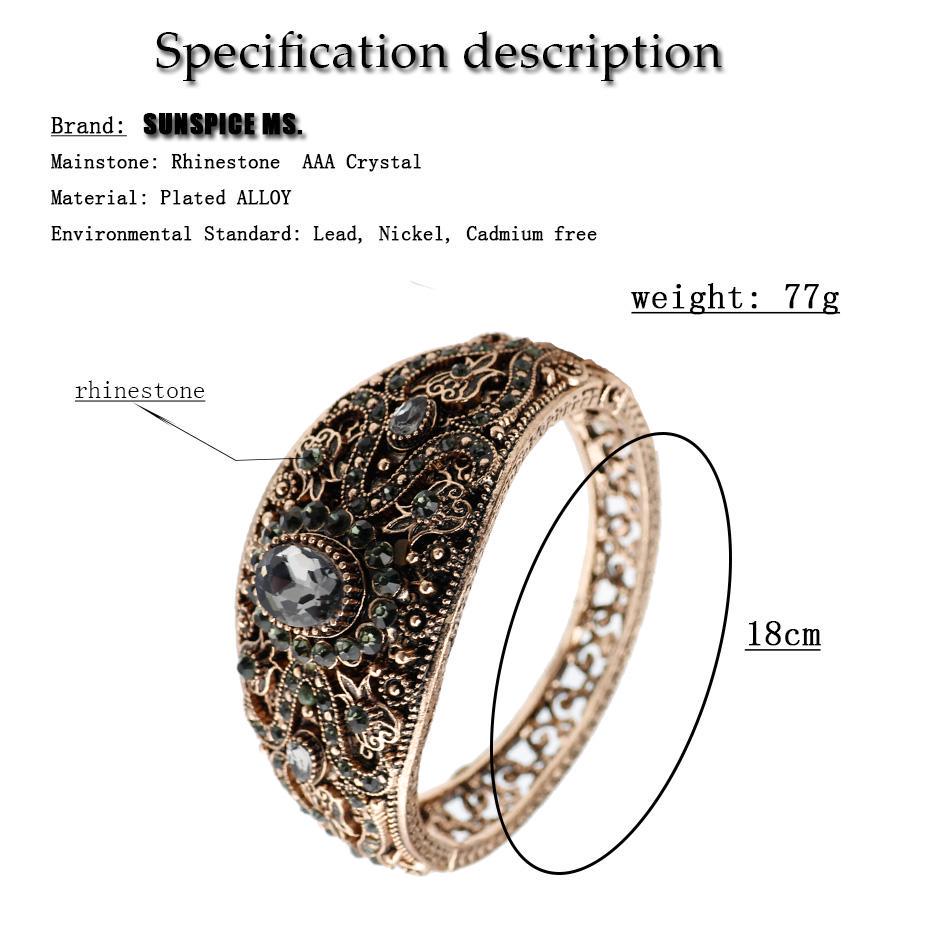 SUNSPICEMS винтажный роскошный женский браслет
