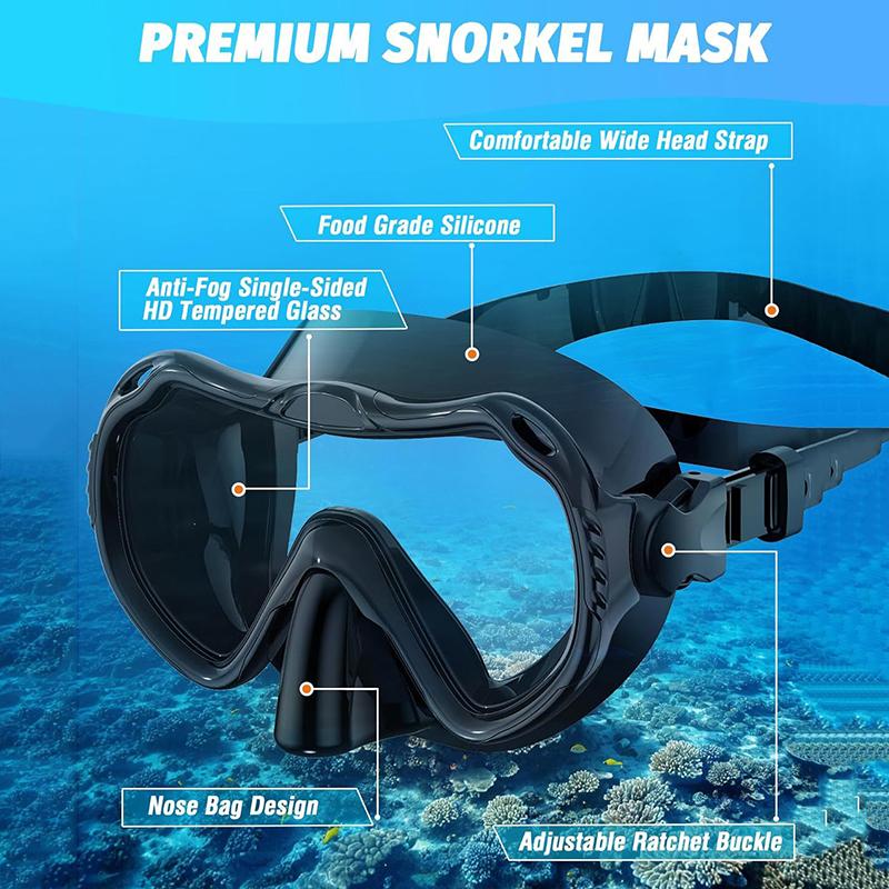 Professional Large Frame Soft Silicone Diving Mask Snorkel Set For Men Women Diving Snorkeling Gear