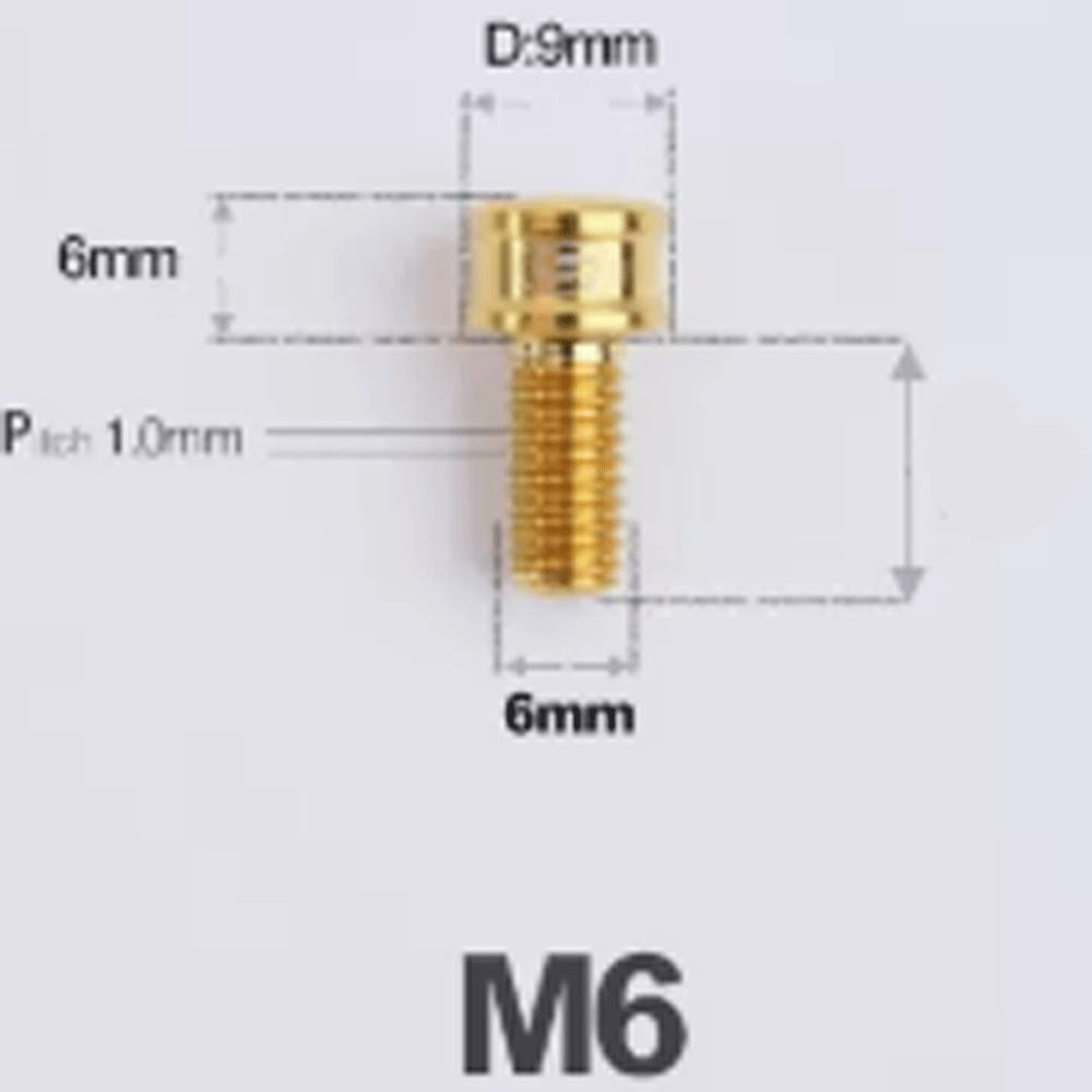Многоцветный M6 p1mm 10/12/14/16/18/20/25 мм TC4 GR5 Титановый сплав Винт Болт Головка под шестигранник 5 мм Шестигранный ключ Allen Велосипед