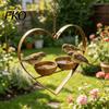 Backyard Bird Feeder Metal Heart Feeder, Outdoor Hanging with 2 Bowls, Garden for Wild Birds Sparrows