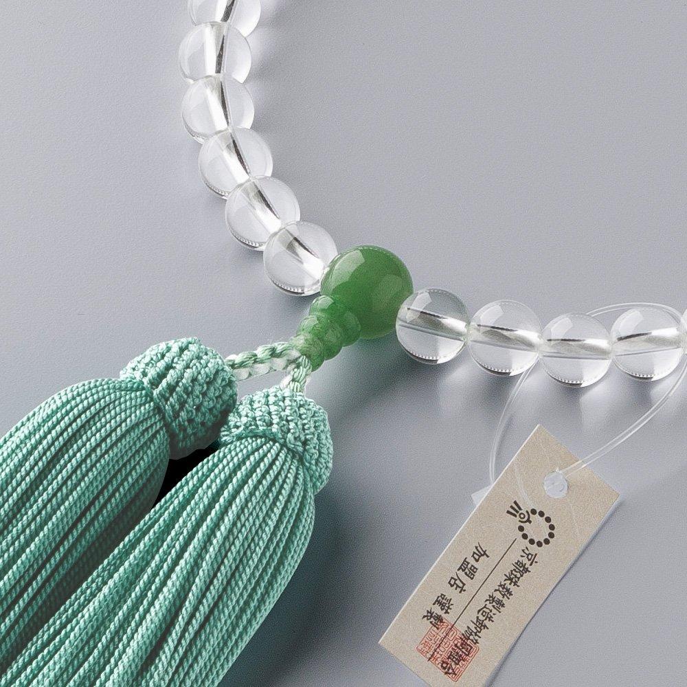 Buddhist altar shop Takita Shoten Киотские четки для женщин, настоящие хрустальные индийские нефритовые бусины 8 мм, чистый шелк, пучки с головками, в комплекте с мешочком для бусин
