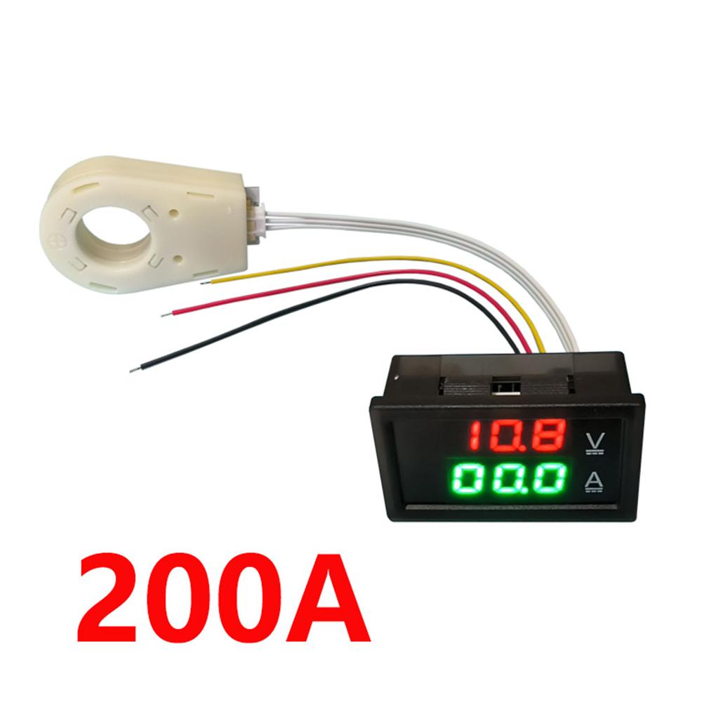 Панельный амперметр вольтметр DC 0-300V ± 50A 100A 200A 400A Монитор аккумулятора Светодиодный цифровой измеритель тока и напряжения 12V 24V 36V 48V 60V Автомобильный