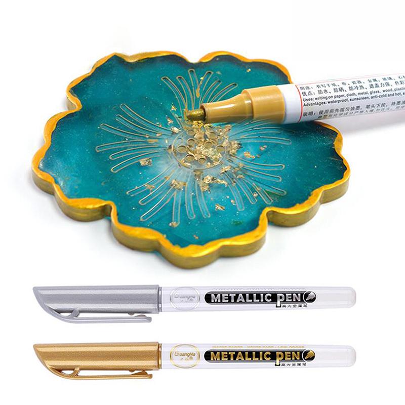Металлические водонепроницаемые ручки для перманентной краски Diy из эпоксидной смолы, художественный маркер для рукоделия