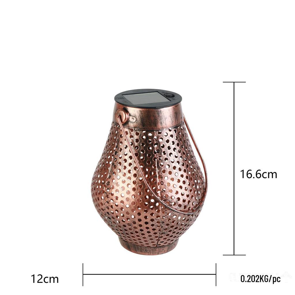 Солнечный ананасовый железный фонарь со светодиодными гирляндами: Уличный водонепроницаемый декоративный подвесной светильник