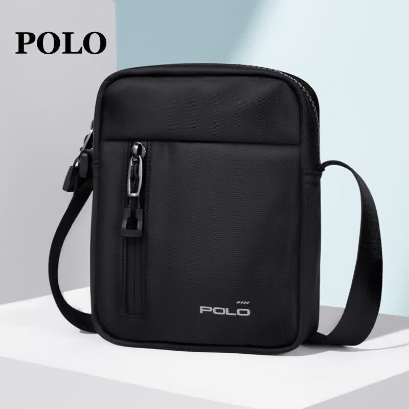 Polo Сумка через плечо для мужчин, Повседневная сумка-кроссбоди, Сумка-мессенджер, Сумка для commutes, Вертикальная легкая сумка для телефона, Черная