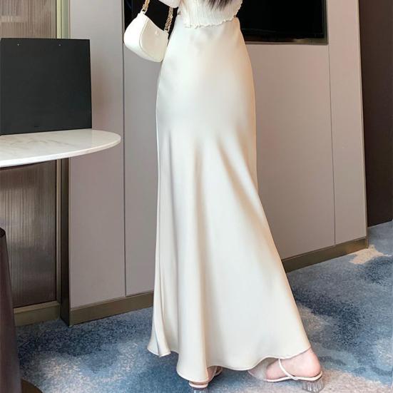 Женская юбка-рыбий хвост с высокой талией и запахом на бедрах, длинная юбка А-силуэта, однотонная, удобная, подчеркивающая фигуру юбка