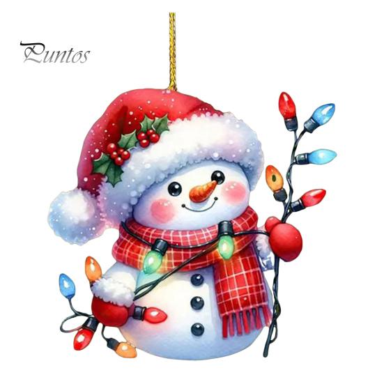 Подвеска в виде оленя Санта-Клауса, праздничная рождественская елка, подвесное украшение, акриловое мультяшное украшение в виде Санты для брелоков, сумок на окна