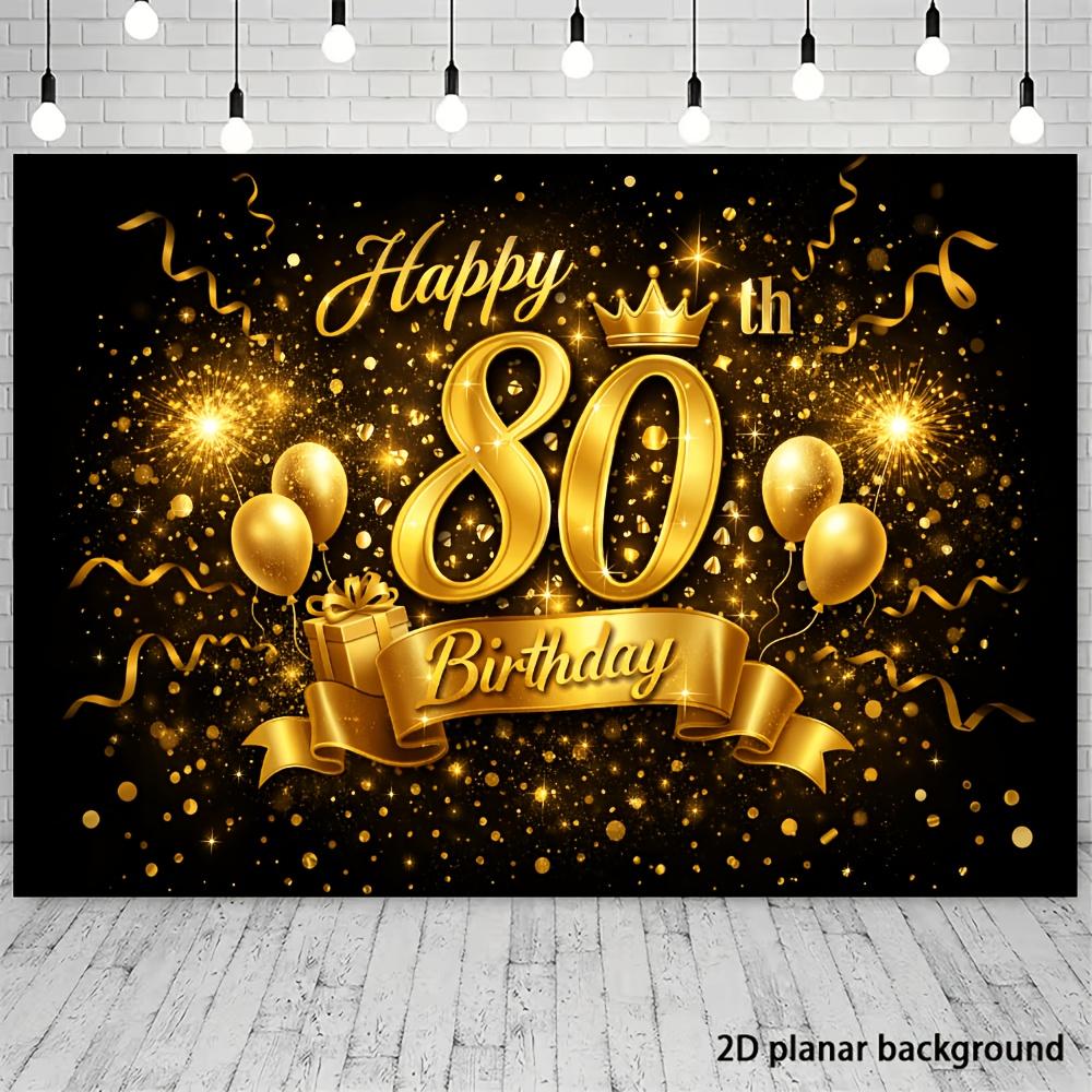 80th Birthday Party Banner Background - Suitable for various indoor and outdoor birthday celebration scenarios