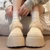 Утепленные Birkenstocks на толстой подошве, бархатные и теплые, универсальные (два способа носки), зимние новые снегоступы, пушистые хлопковые ботинки