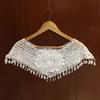 Hollow Out Lace Shawl Poncho Elegant Lace Neckline Shirt Cover Lace Cover Up Tops  Daily